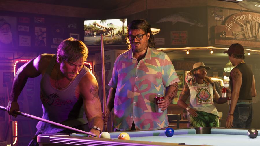 Cal Hampton playing pool in a bar